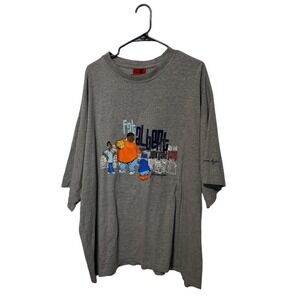 Vintage Platinum Fubu Fat Albert Junkyard Gang Shirt Mens 3XL Gray Y2K 2000s